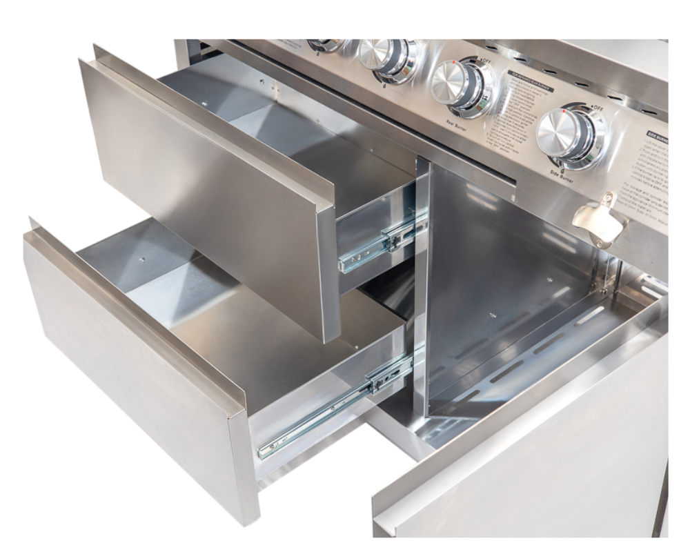 Whistler Cirencester Stroud Outdoor Kitchen 4 or 6 Burner BBQ, Sink and Fridge