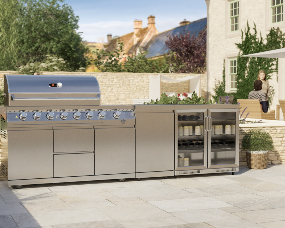 Whistler Cirencester Outdoor Kitchen 6 Burner BBQ, and Fridge Blockley