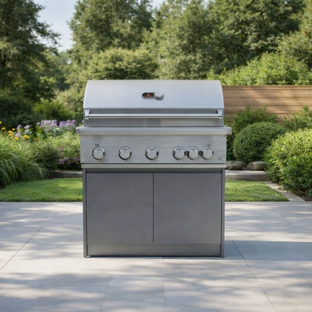 Whistler BBQ Grill on patio in garden 