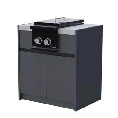 Whistler Side Burner & Storage Cabinet in stainless steel grey
