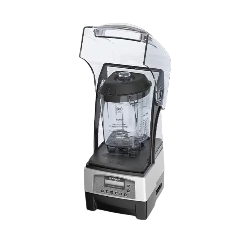 alternate side view on white background of Vitmaix Touch and Go Advance Food Blender in Black