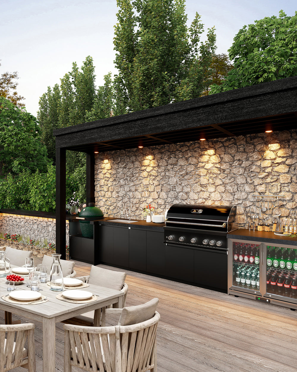 Whistler Fairford Premium 2.7M Grey Outdoor Kitchen with Burford 5-Burner BBQ