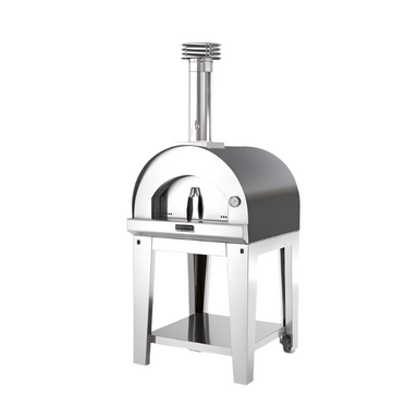 front view of Fontana Margherita Wood Fired Pizza Oven in Anthracite Including Trolley