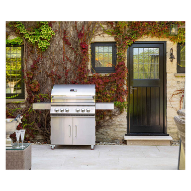 lifestyle front view of Whistler Bibury 4 + Side burner Gas BBQ