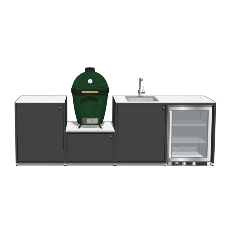 EO Chroma Modular Outdoor Kitchen in 304 grade Stainless Steel with Large Big Green Egg