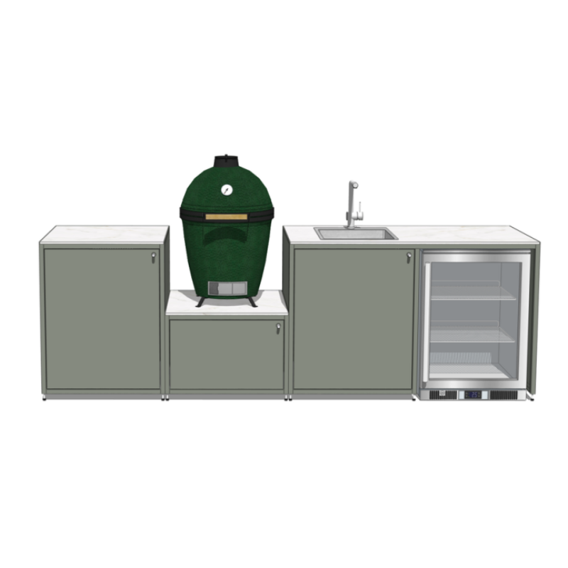 EO Chroma Modular Outdoor Kitchen in 304 grade Stainless Steel with Large Big Green Egg