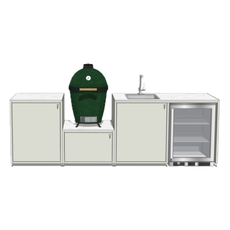 EO Chroma Modular Outdoor Kitchen in 304 grade Stainless Steel with Large Big Green Egg