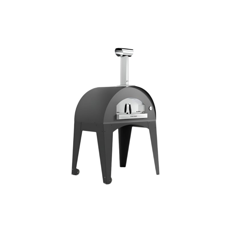 side view of Fontana Amalfi Wood Fired Pizza Oven Including Trolley